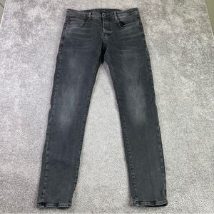 G Star Raw 3301 Jeans Men's 32X32 Charcoal Wash Skinny Button Fly Stretch